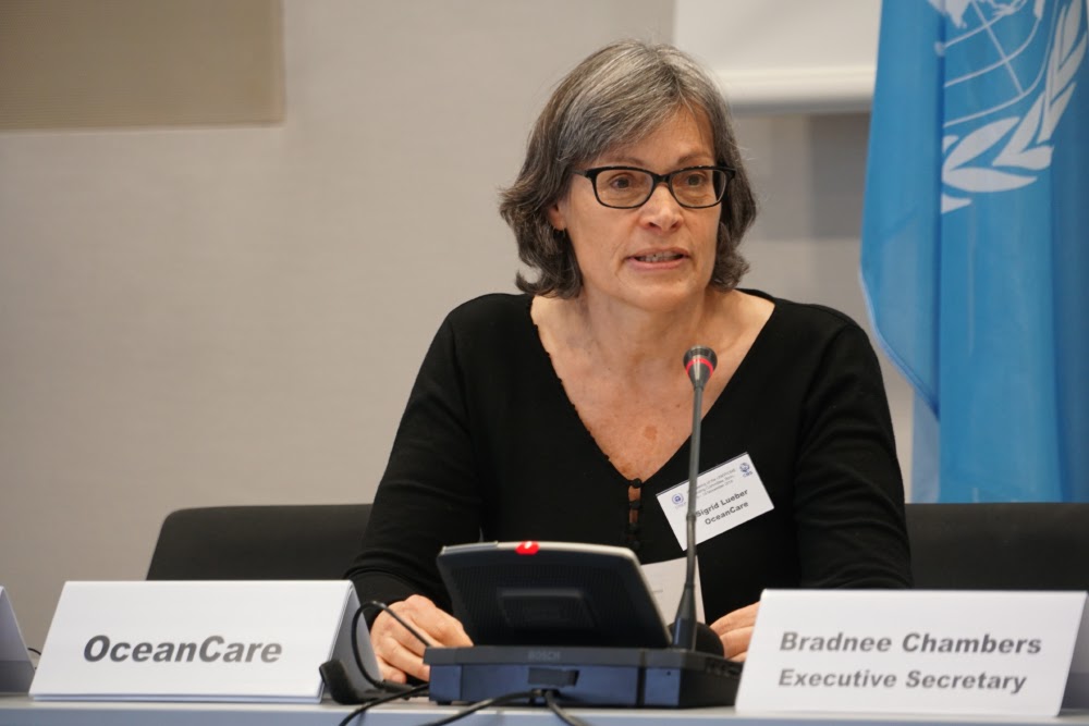 Sigrid Lüber, Présidente d’OceanCare lors de la cérémonie de signature du partenariat à Bonn, en Allemagne © Aydin Bahramlouian