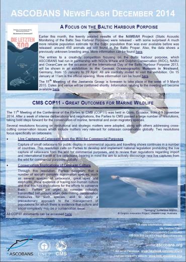 ASCOBANS NewsFlash December 2014